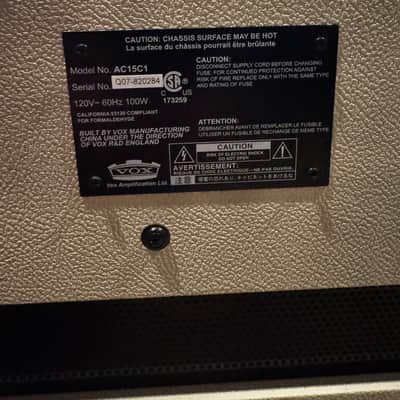 Vox AC15C1 LIMITED EDITION CREAM BRONCO 2007 - CREAM BRONCO image 6