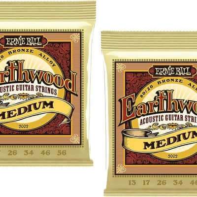 Ernie Ball Earthwood 2002 medium acoustic guitar strings .013 - .056 (2 PACKS) image 1