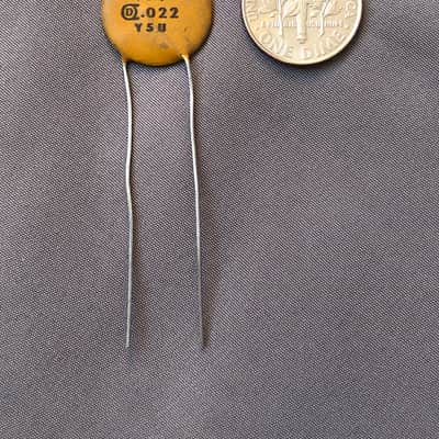 NOS Vintage Circle D Ceramic Disk .022 uf 50V Guitar Tone Capacitor utilized in 1970s Stratocasters image 3