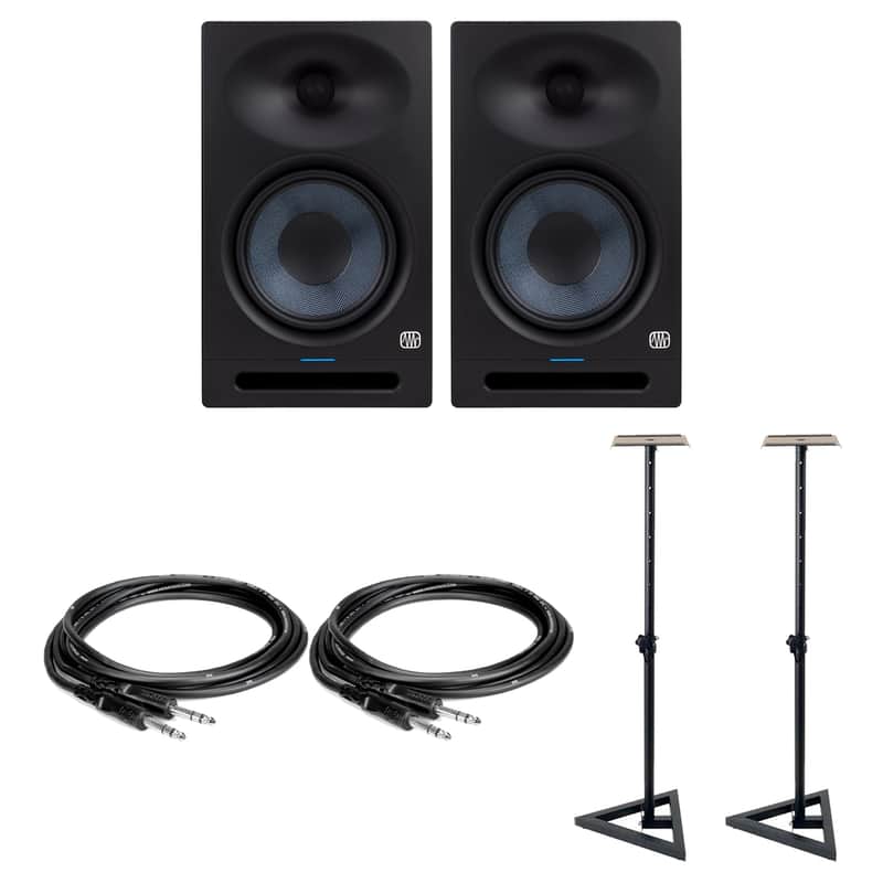 PreSonus Eris Studio 8 Studio Monitors Bundle with TRS Cables & Floor Stands image 1