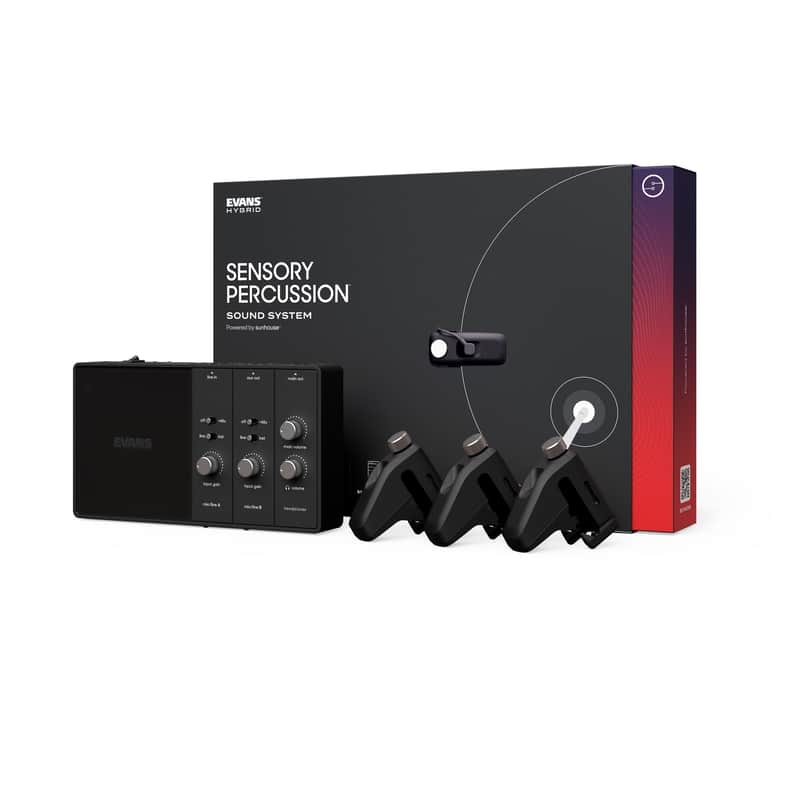 Evans Hybrid Sensory Percussion Sound System 4pc Sensor Set with Controller Module image 1