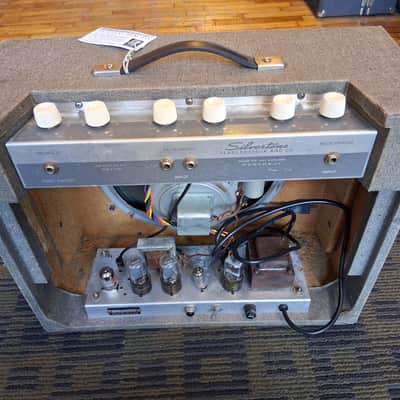 Silvertone Model 1432 10-Watt 1x12 Guitar Combo 1960s - Gray with White Grille image 2