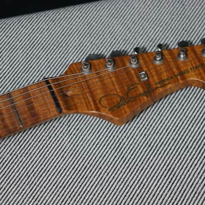 Preowned Patrick James Eggle Guitars 96 Drop Top in Lava Burst with Mastergrade Roasted Flame Maple Neck image 9