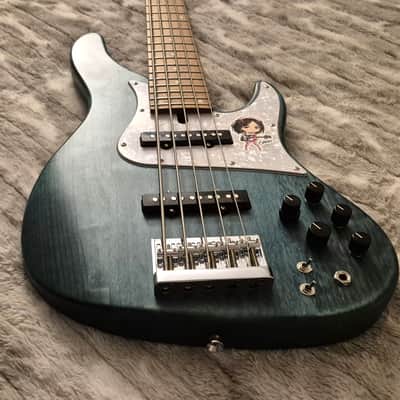 Bacchus Japan Tune-Up WL-524 H.J. FREAKS Signature - 24-Fret Jazz Bass - 5-String - Active / Passive - Natural Green image 4