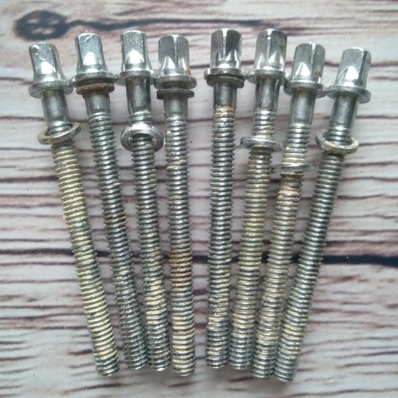 Rogers 8x 2 7/16"Tension T-Rods Vintage60s Chrome Powertone Tom Drum Tensioners — main photograph