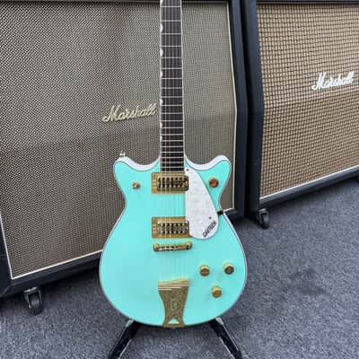 Gretsch G5448 Two Tone Electromatic Double Jet 2018 - Surf Green / White image 2