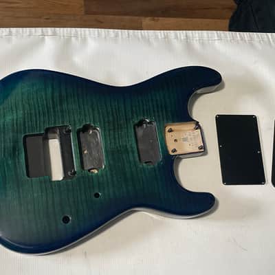 2013-14 Mexico Charvel San Dimas 2H Trans Blue Flame Guitar Body Floyd Ready (Excellent) image 1