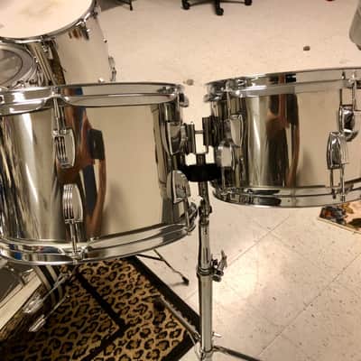 1970s 7pc Ludwig Stainless steel Drum Kit image 6