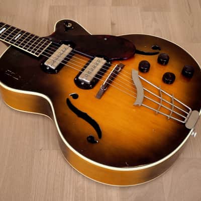 1957 Harmony H62 Vintage Archtop Electric Guitar Sunburst w/ Gibson P-13 Pickups, Case image 15