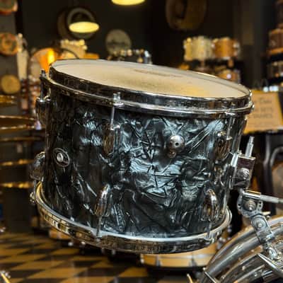 VINTAGE 1960's-70's Slingerland Mixed Era Drum Set in Black Diamond Pearl - 14x20, 9x13, 16x16 image 10