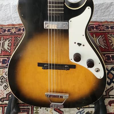 RARE! 1959 Harmony H-46 Stratotone Tobacco Burst USA image 2