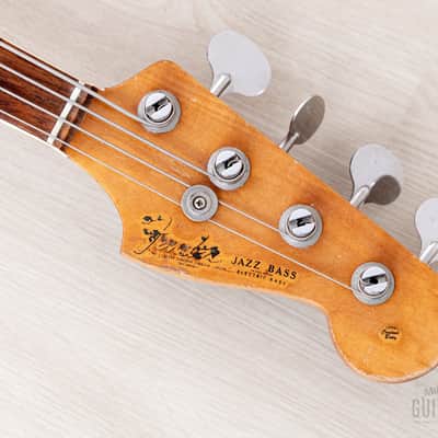 1966 Fender Jazz Bass Sunburst Padauk Fretboard Binding + Dots w/ Case image 4