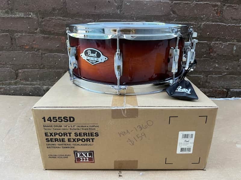 Pearl Export Series 14"x5.5" Snare Drum - Gloss Tabacco Burst image 1