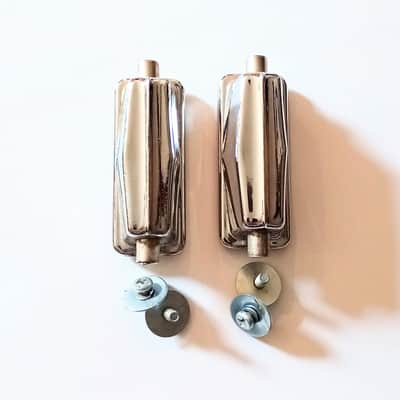 UNMARKED PEARL STYLE SNARE DRUM LUGS PAIR W/ SCREWS  70's - CHROME - FREE SHIP TO C-USA image 5