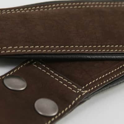 Harvest Fine Leather Brown Buffalo Nubuck Comfort Backpack Straps image 3