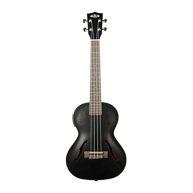 Kala KA-JTE/MTB Archtop Acoustic/Electric Tenor Ukulele w/ Pickup Metallic Black image 2