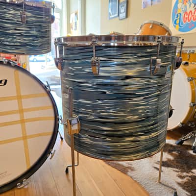 Drum Kits - 1970's Ludwig Classic Maple 14x24 8x12 9x13 14x16 (Concert Tom) Drum Kit (Bowling Ball Blue Oyster) image 10