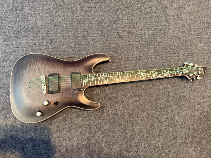 Schecter C-1 Platinum Satin Black Electric Guitar EMG image 1