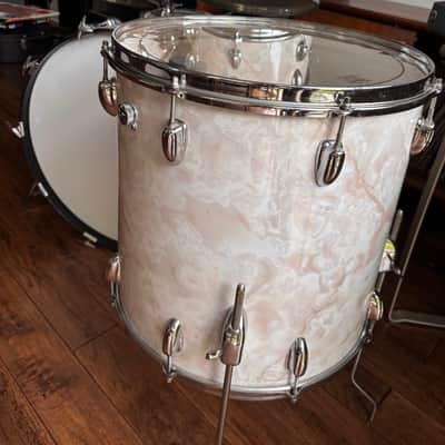 Vintage 1970s Slingerland Vertigo Grey 4 Piece Drum Set 22/12/13/16 Niles Badge image 7