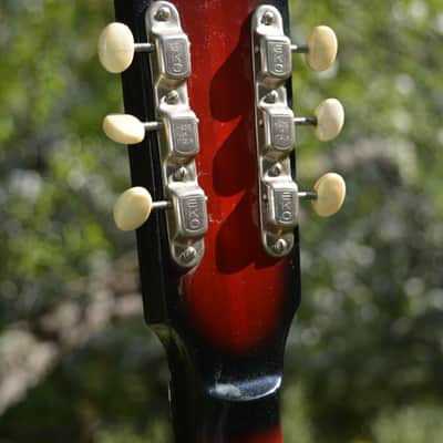 c. 1965 Vintage Eko Modello 100 Guitar, in Red Burst finish, w/a Pro Refurb setup and comes with a New Gator Black Hardshell Case image 14