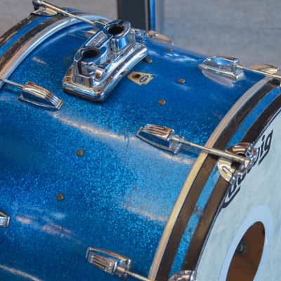 USED Ludwig 4pc Drum Kit - Transition Badge, "Blue Sparkle" image 6