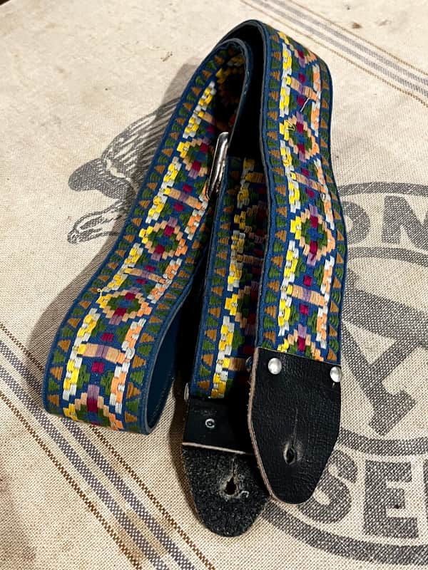 Vintage Ace Style Embroidered Guitar Strap Circa 1960s / 1970s image 1