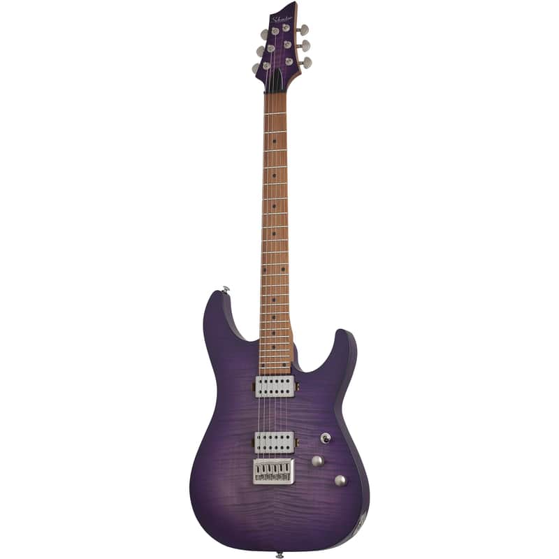 Schecter C-1 Standard Plus electric guitar in Transparent Purple Burst