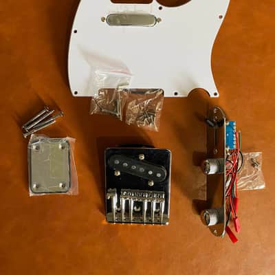 NEW Complete Telecaster Hardware & Pickup Kit - Chrome - Bridge, Pickups, Control Plate & pickguard image 1
