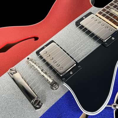2024 Gibson ES-335 Custom Shop 1964 Reissue Semi-Hollow Dealer Select ~ Patriot Sparkle image 6