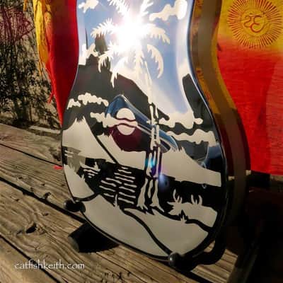 National Reso-Phonic Style O GERMAN SILVER 12 Fret 2023 Mirror Nickel w/ Deco Palms image 2