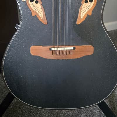 1994 Ovation Adamas II 1685-5 12-String Black OHSC Rare USA Made image 1