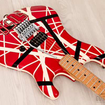 1990s ESP EVH Frankenstrat 5150 VH-250 Striped w/ Floyd Rose, Japan image 8