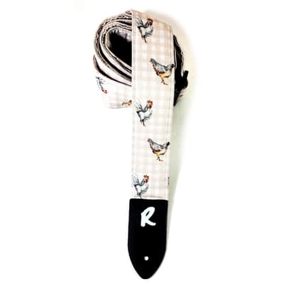 Chicken Guitar Strap - Hen Rooster on Plaid Guitar Strap- Handmade Guitar Strap - Country Guitar Strap - Double Padded Comfortable image 4