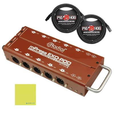 Radial Engineering Exo-Pod Broadcast Splitter Bundle w/2-Pack Pig Hog PHM10 8... image 1