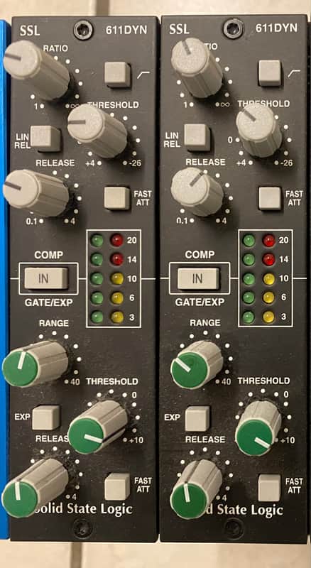 Solid State Logic Bundle 2x 611DYN 500-Series Dynamics Module 2012 - Present - Black image 1