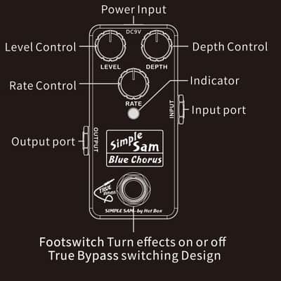 Simple Sam Blue Chorus Analog Guitar Effect Pedal True Bypass Astounding Tone image 9