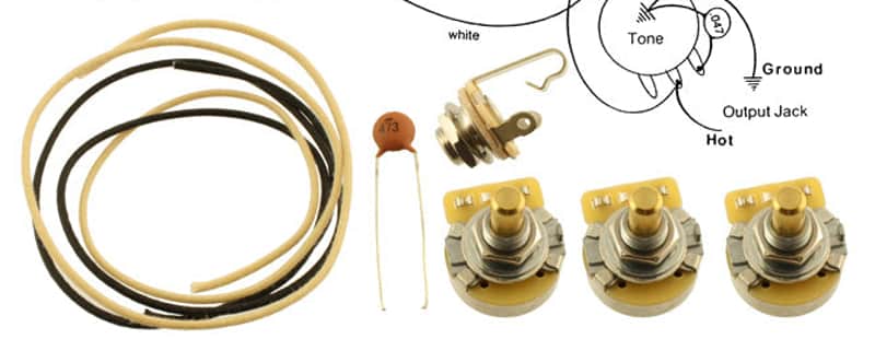 Allparts- EP-4129-000, Wiring Kit for Jazz Bass image 1