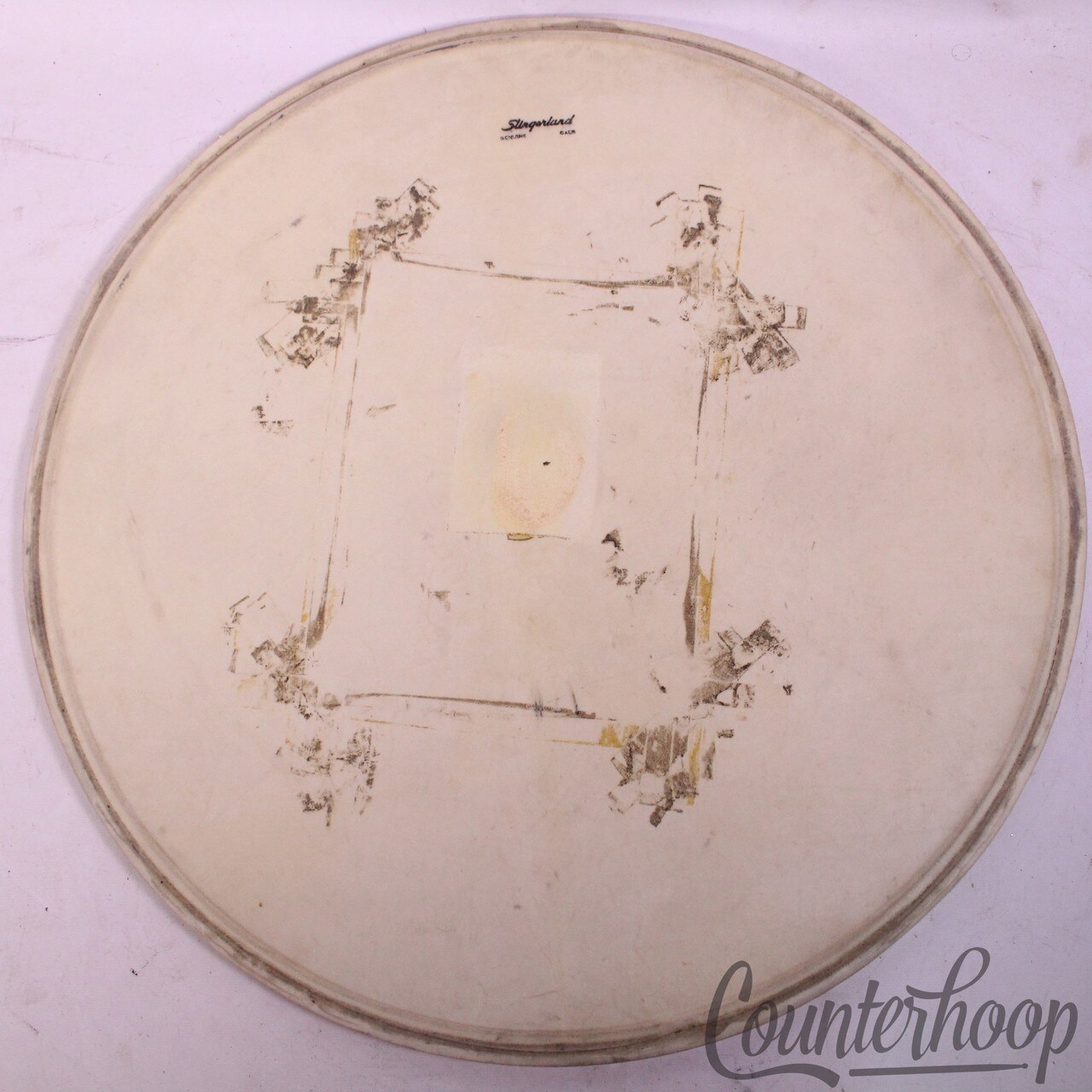 Slingerland 22"Bass Drum Genuine Calf Skin Head Batter Vintage 60s Sound King US — main photograph