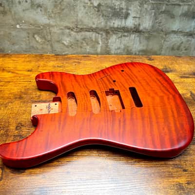 Warmtone CG Hss Strat Style Guitar Body Flamed Maple “Eclipse” 4.1lbs image 8