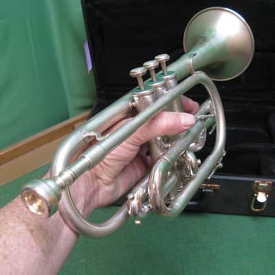 Holton Super Collegiate Silver Cornet 1955 - Reconditioned - Case & Bach 7C MP image 15