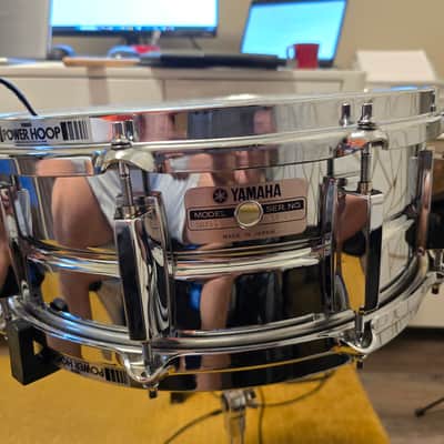 Yamaha SD-295 5.5x14" 10-Lug Steel Snare Drum 1980s - Chrome image 1