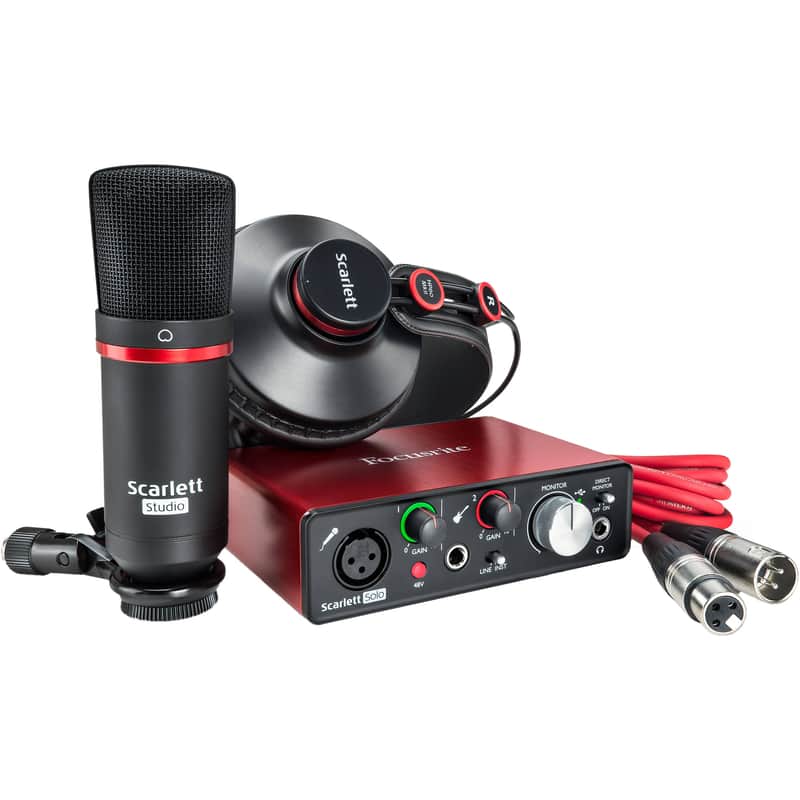 Focusrite Scarlett Solo (2nd Gen) Studio Bundle w/ Headphones, Mic and Cable image 1