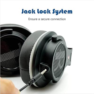 Over Ear Headphone, Wired Bass Headset with 40mm Driver, Foldable Lightweight Headphones with Shareport and Mic for Recording Monitoring Mixing Podcast Guitar PC TV (Black Grey) image 6