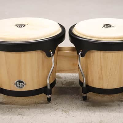 Latin Percussion LP Aspire Natural Oak Wood Finish Bongos 8” 6.75”