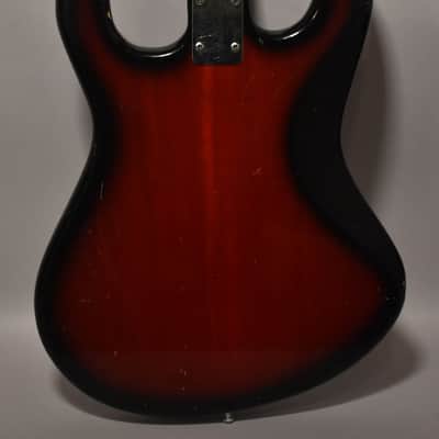 1960s Kingston (Kawai/Teisco) Solidbody Electric Bass Guitar Red Burst MIJ image 5