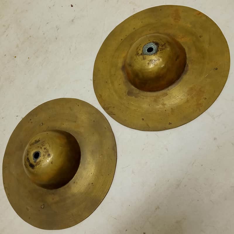 Leedy 7" Sock-Hat Low-Boy High/Hi Cymbals Vintage Early American 1920s Set(2)USA image 1