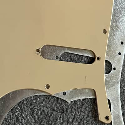 Vintage Fender Musicmaster guitar pickguard tan vintage w/shield image 2
