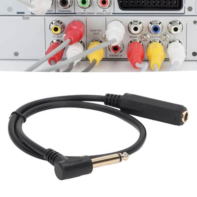 Audio Cable 0.5m 1/4in Mono Right Angle 6.35mm Male to Female Stereo Extension Cable for Microphone image 6