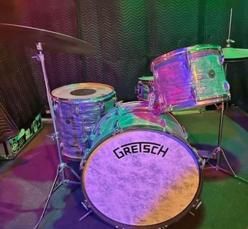 Gretsch Round Badge Mid 60s - Blue Oyster Pearl Wrap image 1