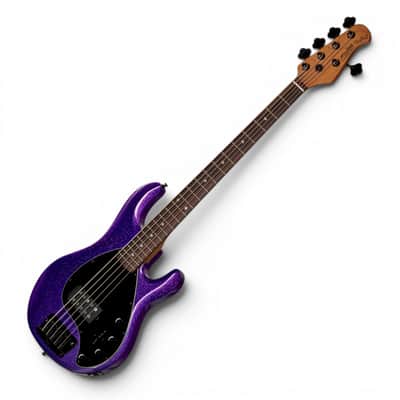Sterling by Music Man Stingray Ray35 5-String Bass, Purple Sparkle image 3